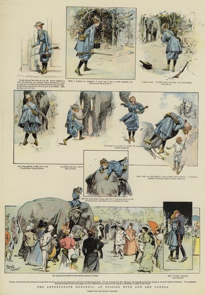 La malheureuse chasseresse, un épisode avec pistolet et caméra (chromolitho) - Reginald Thomas Cleaver