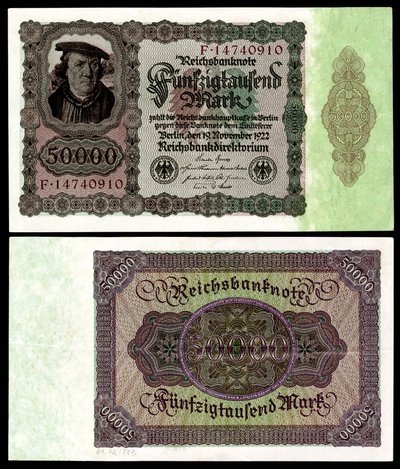 Papiermark de la République de Weimar, époque de l