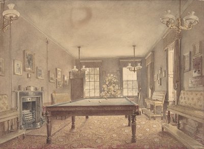 Intérieur de la salle de billard à Lupton House, Devonshire, conçu par George..., 1838 - Reid Turner