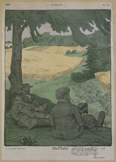 Peintres observant la nature, illustration de 