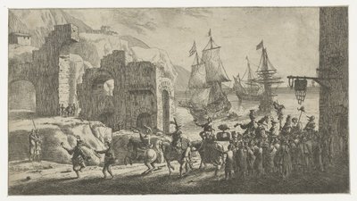 Mascarade dans un port - Reinier Nooms (attributed to)