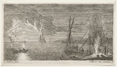 Un feu de joie et clair de lune - Reinier Nooms