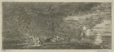 Paysage marin de nuit Divers Embarquements et autre Faicts - Reinier Nooms