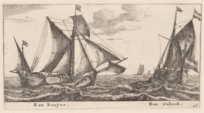 Un Boeier et un Galliot - Reinier Nooms, called Zeeman