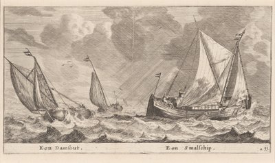 Un Damschuit et un "Smalschip" - Reinier Nooms, called Zeeman