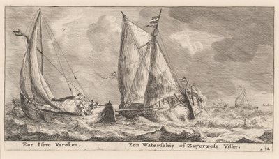 Un navire "Isère" et un Waterschip ou bateau de pêche du Zuiderzee - Reinier Nooms, called Zeeman