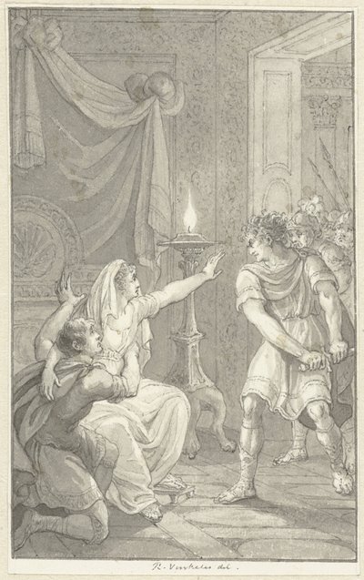 Caracalla assassine son frère Geta dans la chambre de leur mère - Reinier Vinkeles (I)