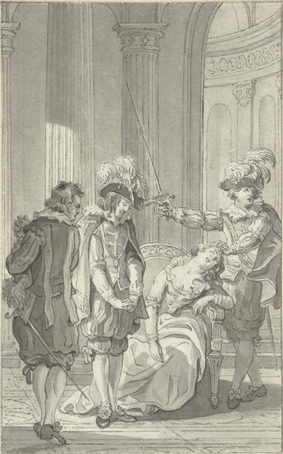 Illustration pour la pièce de théâtre Ines de Castro de Rhijnvis Feith - Reinier Vinkeles (I)