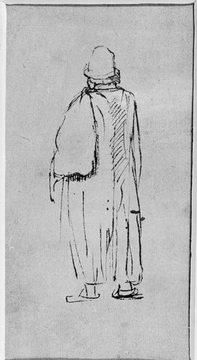 Un homme vu de dos, marchant vers la gauche - Rembrandt Harmensz. van Rijn