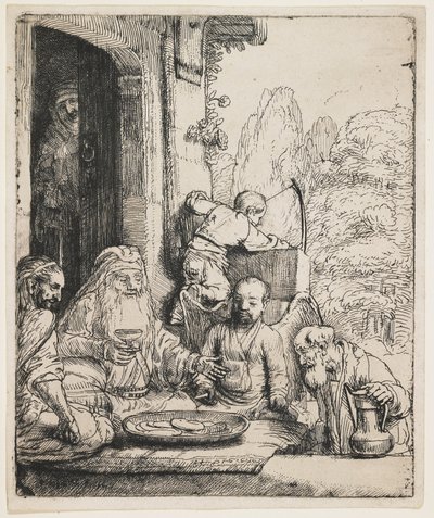 Abraham recevant les anges - Rembrandt van Rijn