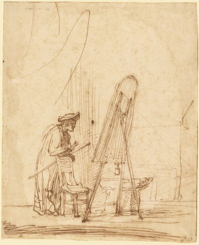 Un artiste dans son atelier - Rembrandt Harmensz. van Rijn