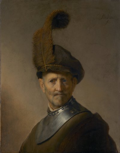Un vieil homme en costume militaire - Rembrandt Harmensz. van Rijn