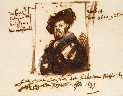 Baldassarre Castiglione, esquisse du portrait - Rembrandt Harmensz. van Rijn