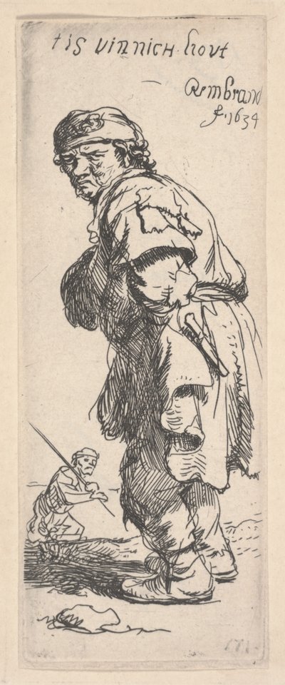 Mendiant parlant - Rembrandt van Rijn