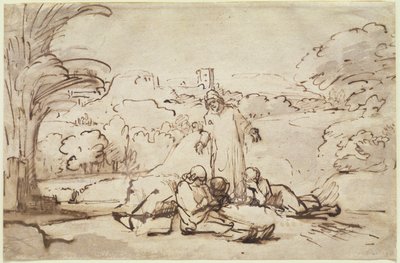 Christ trouvant les apôtres endormis, c.1654 - Rembrandt van Rijn