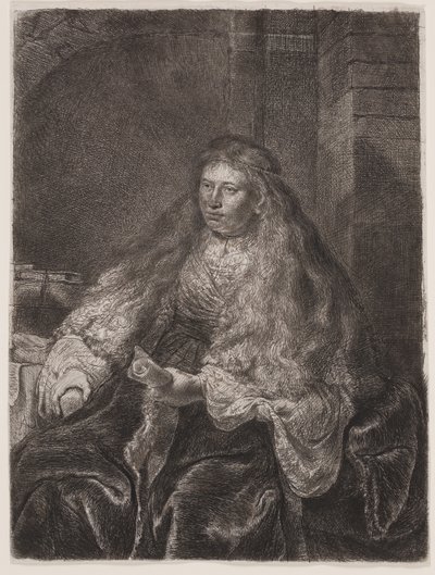 Fille aux Cheveux Longs Tombant sur ses Épaules, ou "La Grande Mariée Juive" - Rembrandt van Rijn