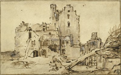 Château de Kostverloren en ruine - Rembrandt van Rijn