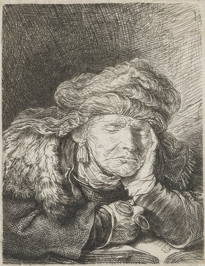 Vieille femme dormant - Rembrandt van Rijn