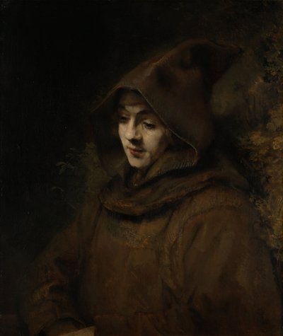 Le fils de Rembrandt, Titus, en habit de moine - Rembrandt van Rijn