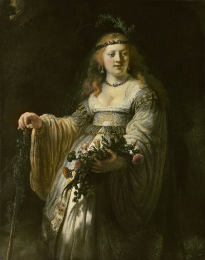Saskia van Uylenburgh en costume arcadien - Rembrandt van Rijn