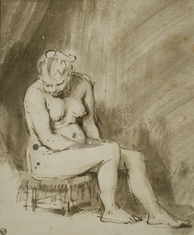 Femme nue assise - Rembrandt van Rijn