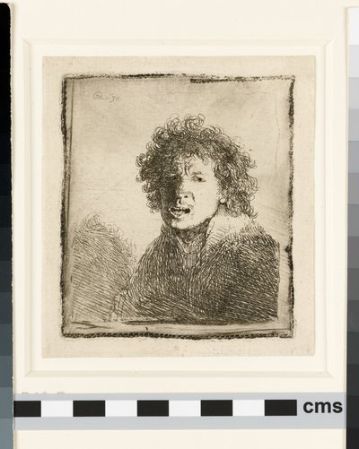 Autoportrait bouche ouverte - Rembrandt van Rijn