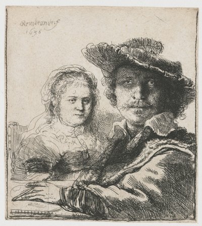 Autoportrait avec Saskia - Rembrandt Harmensz. van Rijn