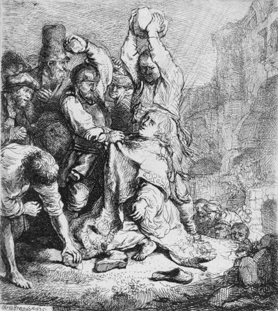 Lapidation de Saint Étienne - Rembrandt van Rijn