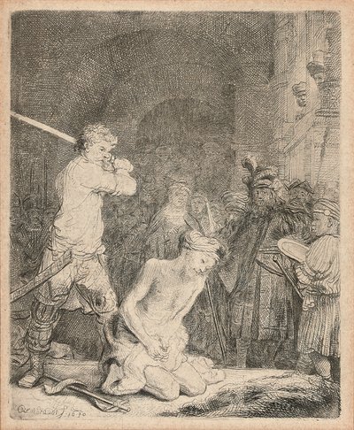 La décapitation de Jean-Baptiste, 1640 - Rembrandt van Rijn