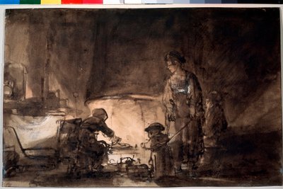 La Cuisine dans la maison de Rembrandt - Rembrandt van Rijn
