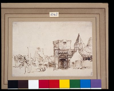 La Rijnpoort à Rhenen en Gueldre, vers 1649 - Rembrandt Harmensz. van Rijn