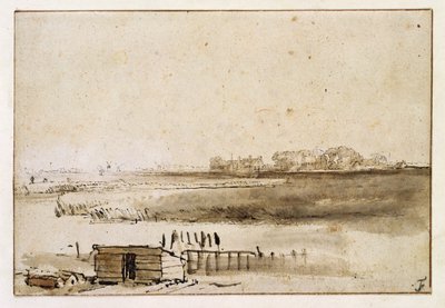 Vue de Houtewaal - Rembrandt van Rijn