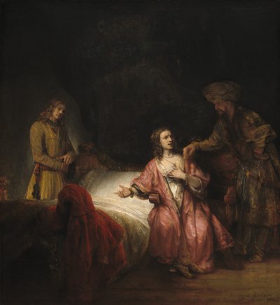 Joseph accusé par la femme de Potiphar - Rembrandt Workshop