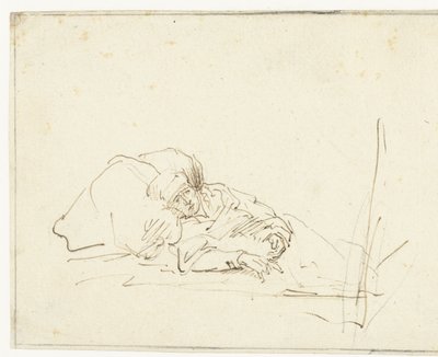 Saskia malade au lit - Rembrandt van Rijn (copy after)