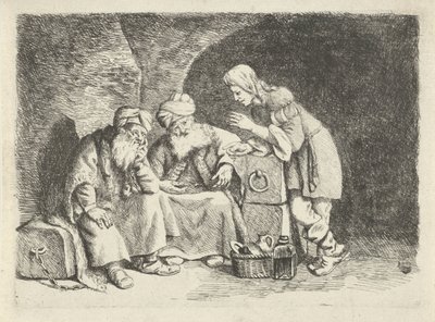 Joseph interprète les rêves du boulanger et du sommelier - Rembrandt van Rijn (follower of)