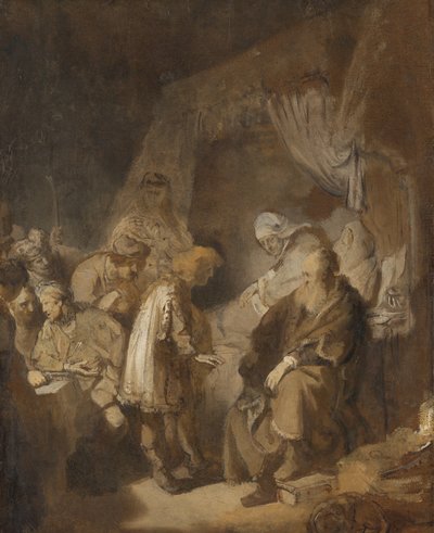 Joseph racontant ses rêves - Rembrandt van Rijn (signed by artist)