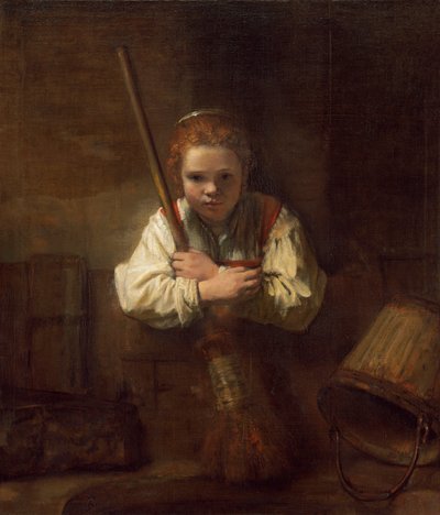Une fille avec un balai, 1651 - Rembrandt van Rijn