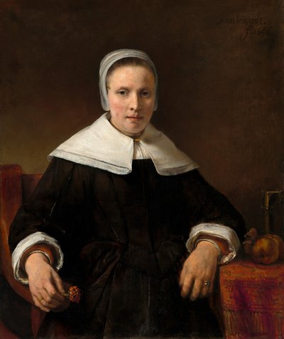 Une femme tenant un œillet, 1656 - Rembrandt van Rijn