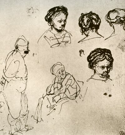 Une page de croquis, 1913 - Rembrandt van Rijn