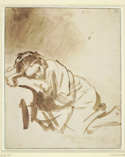 Une jeune femme dormant Hendrickje Stoffels, vers 1654 - Rembrandt van Rijn