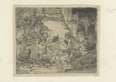 Adoration des bergers: avec la lampe à huile - Rembrandt van Rijn