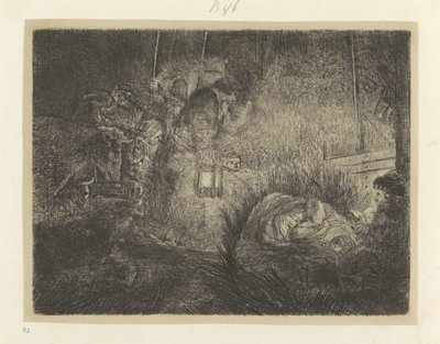 Adoration des bergers : scène nocturne - Rembrandt van Rijn