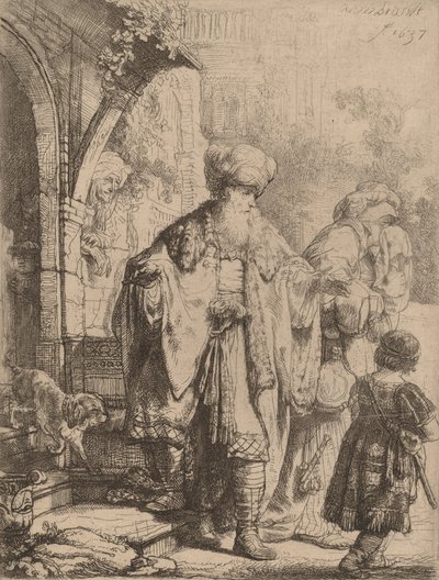 Abraham chassant Agar et Ismaël - Rembrandt van Rijn