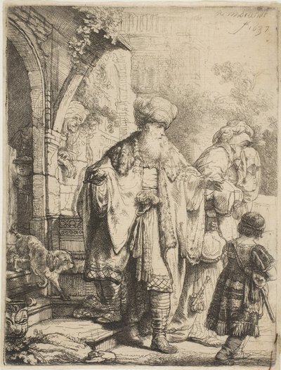 Abraham chassant Agar et Ismaël, 1637 - Rembrandt van Rijn