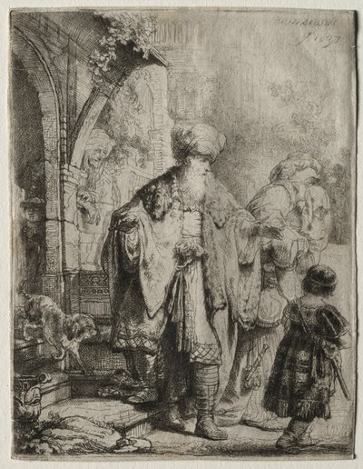 Abraham chassant Agar et Ismaël - Rembrandt van Rijn