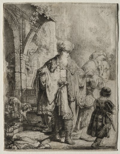 Abraham chassant Agar et Ismaël - Rembrandt van Rijn