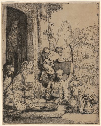 Abraham recevant les anges - Rembrandt van Rijn