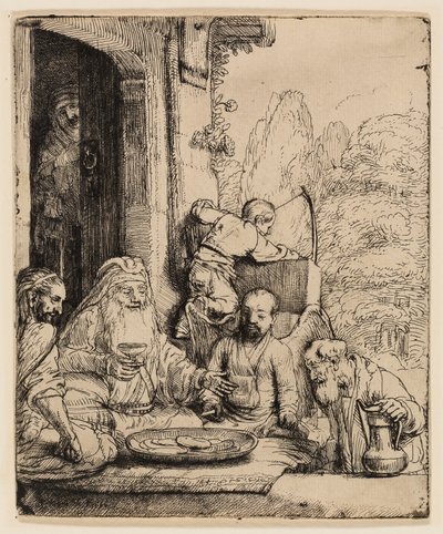 Abraham recevant les anges - Rembrandt van Rijn