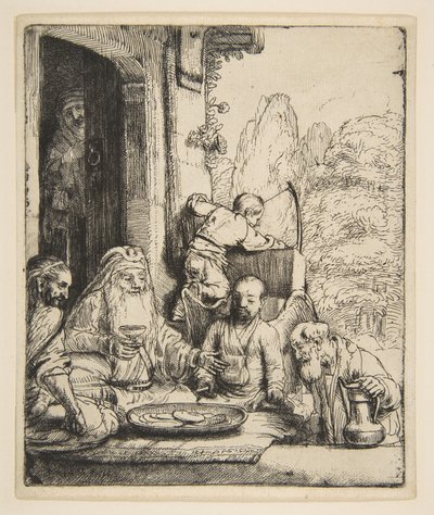 Abraham recevant les anges - Rembrandt van Rijn