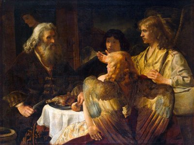 Abraham et les trois anges, années 1630 - Rembrandt van Rijn